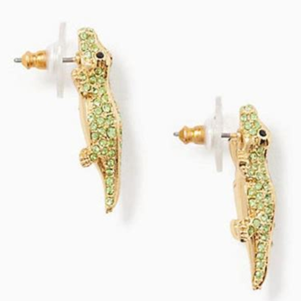Swamped Pave Alligator Earrings - Picture 2 of 4